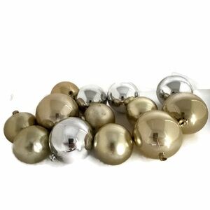 Lot of 13 CRAFT Ball Ornaments Gold Silver Metallic